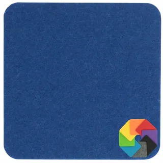 Design Filz Untersetzer eckig - 25x25cm in Royalblau für Glas, Getränke, Bar, Tasse, Vase