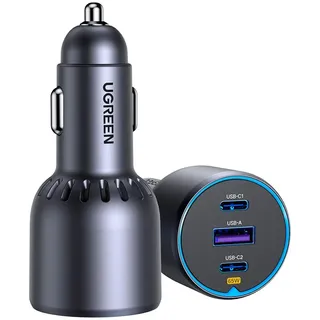 UGREEN 75W 3-Port Fast Car Charger Grau/Schwarz