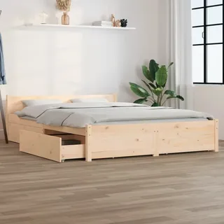 The Living Store Bett mit Schubladen 120x200 cm