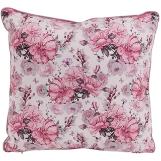 CB Home % Style Sitzkissen Stuhlkissen Blumen Landhaus Vintage Rosen rosa grau (Dekokissen45x45cmcreme)
