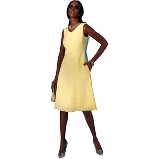 A-Linien-Kleid CREATION L "Kleid" Gr. 42, Normalgrößen, gelb (zitrone, meliert) Damen Kleider Knielange