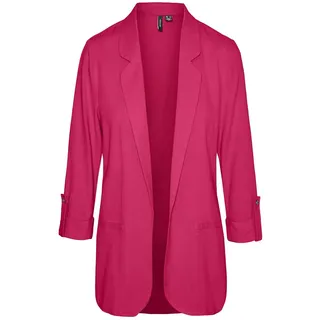 VERO MODA Damen Blazer VMJesmilo Sakko mit Dreiviertel-Ärmeln 10279700 Raspberry Sorbet S - S