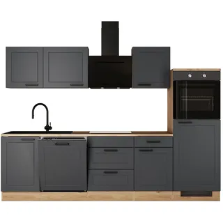 Flex-Well Küchenzeile 280 cm Anthrazit matt