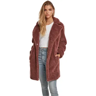 Urban Classics Damen Winter Jacke Ladies Oversized Sherpa Coat Jacket, Mantel mit Haken & Ösen-Verschluss, Größe XS bis 5XL - XS