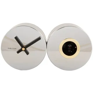 Karlsson - Wanduhr Duo Kuckuck vergoldet - Verchromt - Silber