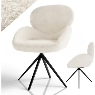 Juskys Drehstuhl Albano Bouclé Creme