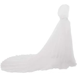 GRACEART Damen Tüll Umhang Hochzeit Mantel mit Kapuze Lange Jacke Braut Wraps Cape (Weiß) - Einheitsgröße