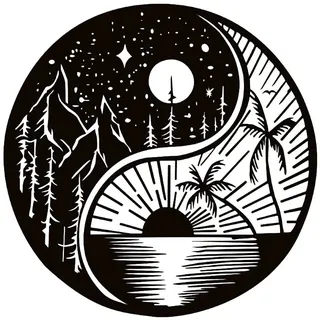 WINBST Yin Yang Wand Kunst Dekor, Metall Tai Chi Wandbehang Dekor, Natürlicher Sonne und Mond für Yoga Zen Badezimmer Schlafzimmer Büro 29 * 29cm