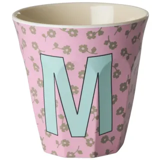 RICE Buchstaben-Becher mit Blumen Medium, M