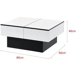 [en.casa] Lens Schwarz/Weiß Holzwerkstoff 80 x 60 x 36 cm