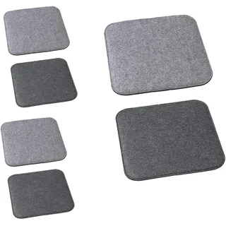 Cepewa 1 x 6er Set Sitzauflage Filz eckig 2-farbig zum Wenden Sitzkissen Kissen Auflage 35 x 35 cm (1 x 6er Set Sitzauflage)