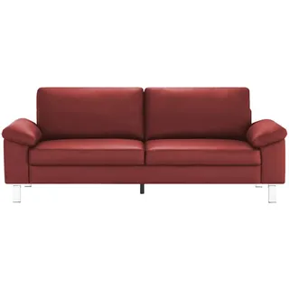 Einzelsofa aus Echtleder Bena , rot , Maße (cm): B: 228 H: 86 T: 97.0