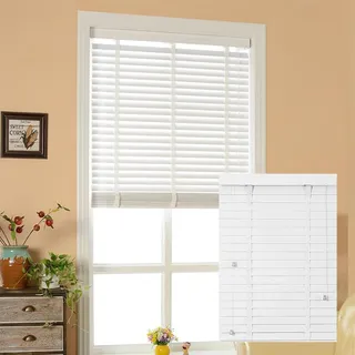 Holzjalousien Jalousie Weiss Echtholz Jalousette Für Fenster Innen 50 Mm Lamellen, W 60cm 75cm 90cm 100cm 115cm 130cm 145cm 160cm Horizontale Jalousien Sonnenschutz Fensterjalousie(75Wx130H cm)