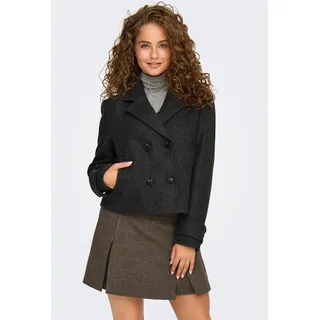 Only Damen, Mantel ONLFREJA LIFE SHORT DB JACKET OTW NOOS 15320983,Dark Grey Melange,L - L