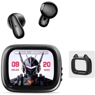 MINISO MS102 AI Übersetzer Kopfhörer,3-in-1 Übersetzungskopfhörer in Echtzeit mit 134 Sprachen, Bluetooth 6.0 Sprachübersetzer Kopfhörer mit LED Touchscreen, Übersetzer Ohrhörer für Lernen, Reisen