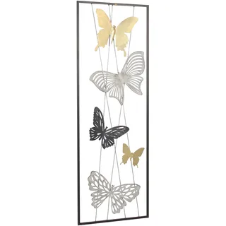 Wdekoobjekt, Wdekoration aus Metall, Motiv Schmetterlinge, 24156932-0 bunt B/H/T: 31 cm x 90 cm x 5 cm