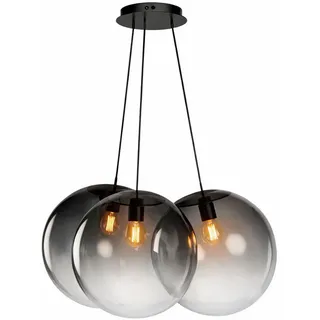 s.luce Pendelleuchte s.luce Orb Cluster Glas-Pendelleuchte 3-flammig 3x40cm Rauch Verlauf schwarz