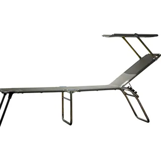 Fiam Amigo Fourty Sun Dreibeinliege 190 x 58 x 42 cm grau inkl. Sonnendach klappbar