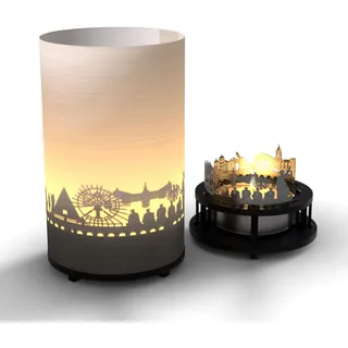 Karlsruhe Premium Geschenkbox - Silhouette & Skyline Motivkerze für magisches Schattenspiel - Souvenir & Wohnungsaccessoire für Karlsruhe Fans