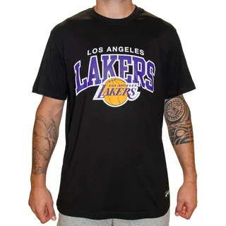 Mitchell & Ness NBA Hardwood Classics Team Arch T-Shirt - Los Angeles Lakers, Schwarz, M - M