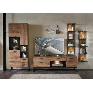 Wohn-Concept Manhattan TV-/Wohnwand Holzwerkstoff/Metall Haveleiche Cognac/Graphit - Graphit