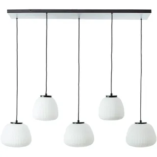Brilliant Kaizen 5-flg. 150 x 125 cm geschwungen Riffelglas schwarz