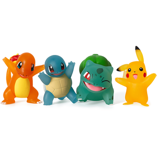 JAZWARES Pokémon - Select Battle Figur 4er Pack Bisasam, Glumanda, Pikachu & Schiggy Spielset