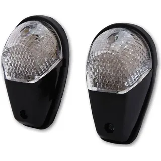 Highsider smart Verkleidungsblinker LED Blinker Gehäuse Schwarz / Linse Klar (Paar), Vorn & Hinten