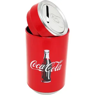 Coca Cola Spardose aus Blech, aufklappbar und wiederverwendbar (16,5 x 8 cm)