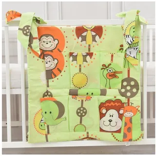 Baby-Delux Betttasche Aufbewahrungstasche Baby (1-tlg), Betttasche Babybetttasche Spielzeugtasche Organizer für Babybett grün|weiß