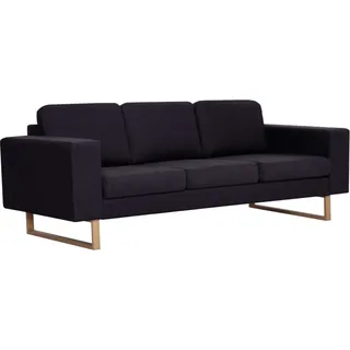Helloshop26 - 3-Sitzer-Schlafsofa ausziehbares Gästebett Wohnzimmer-Tagesbett Klappbett für den Innenbereich schwarzer Stoff 02_0019456