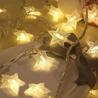 LED Lichterkette Sterne mit 20 LED'S batteriebetrieben Weihnachtsbeleuchtung LED Dekoration