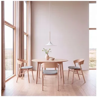 Hammel Furniture Esstisch Basic Single, rund/oval, ausziehbar Ø130–228 cm, mit 2 Einlegeplatten, Ø130/228 cm, Melamin / Massivholz, stabiler dänische Design Tisch beige