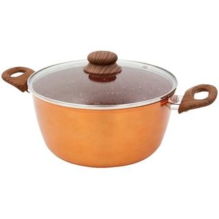 Livington Copper & Stone Pot | 4 Liter Kochtopf | Topfset inkl. Deckel 24cm | Antihaftbeschichtung | Granitoptik | innere Steinbeschichtung für perfekte Hitzeverteilung | geeignet für alle Herdarten