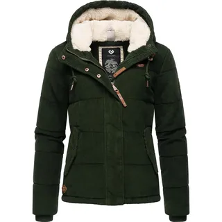 Ragwear Damen Cordjacke Winterjacke aus Kord mit kuscheligem Innenfutter und Kapuze Wuggys Dark Olive Gr. XL - XL