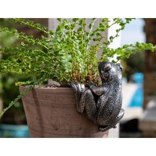 Pot Buddies Handgefertigte Froschfigur Pflanztopf Aufhänger – Dekorative hängende Gartendekoration – Blumen-Übertopf Figur