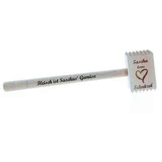 Fleischklopfer, Fleischhammer, Schnitzelklopfer mit Ihrer persönlichen Gravur witziges Geschenk zur Hochzeit etc.