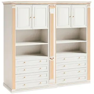 Weißer Stilvoller Schlafzimmer Kleiderschrank Massivholzmöbel Luxusmöbel
