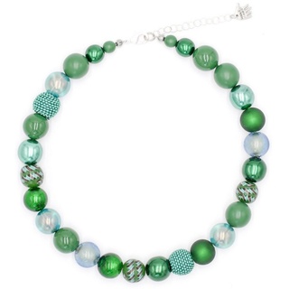Feliss Perlenkette Opal Green, 45 cm lang, Kette für Damen, Made in Germany, mit Glas- und Keramik, Unikat, Statement Kette