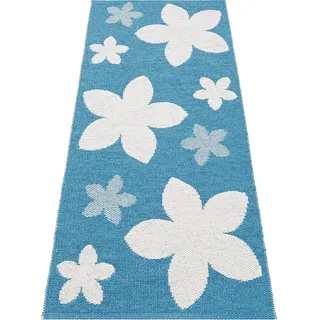 Horredsmattan 11415-0005 Kunstfaser Teppich, Flower, 70 x 250 cm, türkis