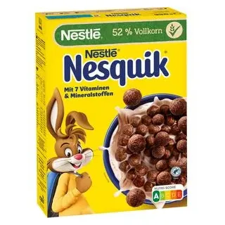Nestlé Nesquik Cornflakes Schoko-Cerealien, 330 g, laktosefrei & vegan, aus Getreide mit 52% Vollkornanteil