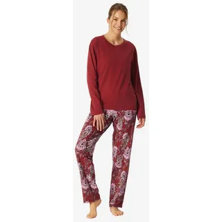 Schiesser Pyjamaoberteil Mix & Relax schlaf-oberteil nachthemd sleepshirt rot S (36)