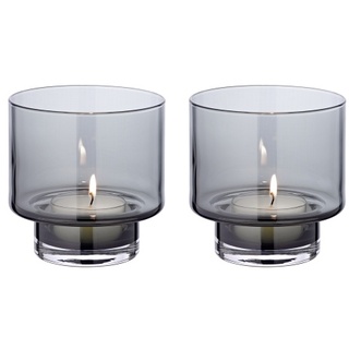 EDZARD 2er Set Windlicht Marla (ø 11 cm) dunkles mundgeblasenes Glas, Kerzenglas für Maxiteelichter