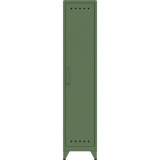 Bisley Fern Locker Garderobenschrank aus Metall | Spind mit 3 festen Fachböden im Retro-Instustrial Design in olivgrün