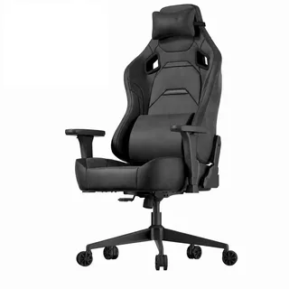 JUMMICO Veloursleder Gaming Stuhl,Bürostuhl Ergonomisch mit 3D Armlehnen,Schreibtischstuhl mit Wider Backrest for Gaming, Working,Studing,Belastbarkeit bis 200 kg, Schwarz
