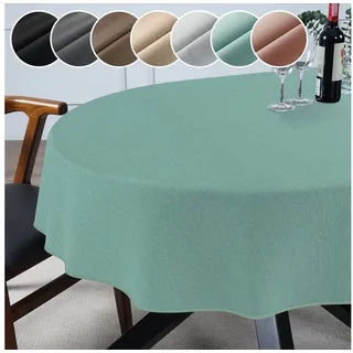 ANRO Tischdecke abwaschbar Oval 180 x 140 cm Mint