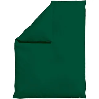 Schlafgut Bettdeckenbezug Woven Satin, Dunkelgrün, Textil, Uni, 155x220 cm, Textiles Vertrauen - Oeko-Tex®, AZO-frei, Bsci, Oeko-Tex® Standard 100, dicht gewebtes Garn, bügelleicht, schadstoffgeprüft, weiche und anschmiegsame Oberfläche, pflegeleicht, atmungsaktiv, Schlaftextilien, Bettwäsche, Bettwäsche