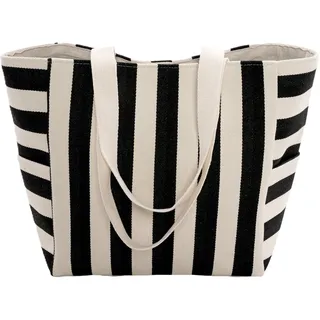 Strandtasche - schwarz|weiß