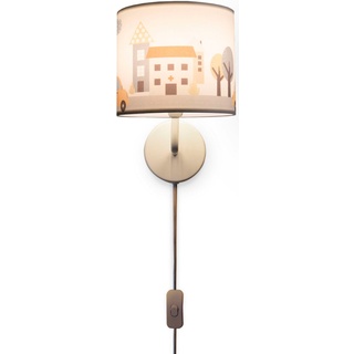 Wandleuchte PACO HOME "Luca Capri" Lampen Gr. Höhe: 26,5 cm, weiß Wandleuchten Kinderzimmer Wandleuchte Kinderlampe Innen Mit Auto Straße Feuerwehr