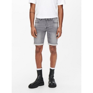 ONLY & SONS Jeansshorts Denim Capri Jeans Shorts 3/4 Bermuda Pants ONSPLY 5019 in Grau grau M